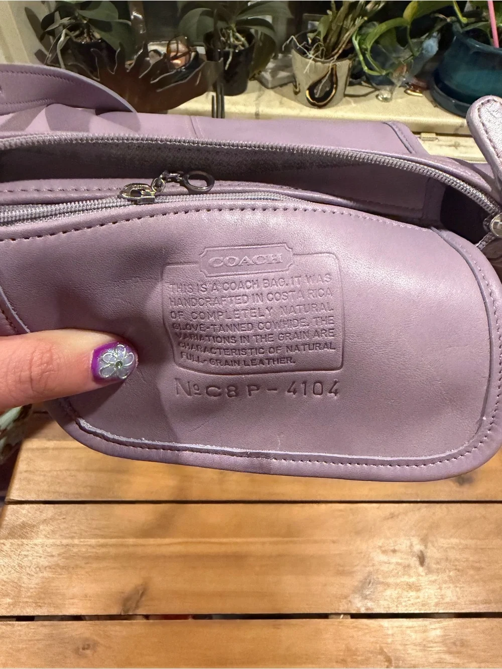 Coach Lavender Vintage Leather Crossbody Bag #4104 EUC